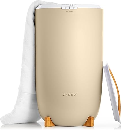 Zadro Large Aromatherapy Towel Warmer Bucket - with Essential Oil Wood Disk for Spa and Bathroom, Luxury Stainless Steel Towel Heater, Auto Shut off, Fits 2 large Towels, Blanket, Bathrobe, PJs